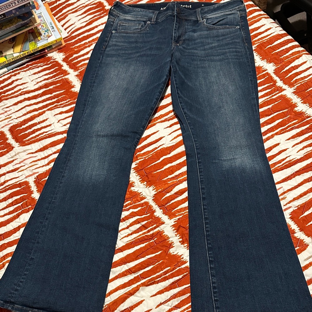 American Eagle Outfitters Dark Blue Flare Jeans